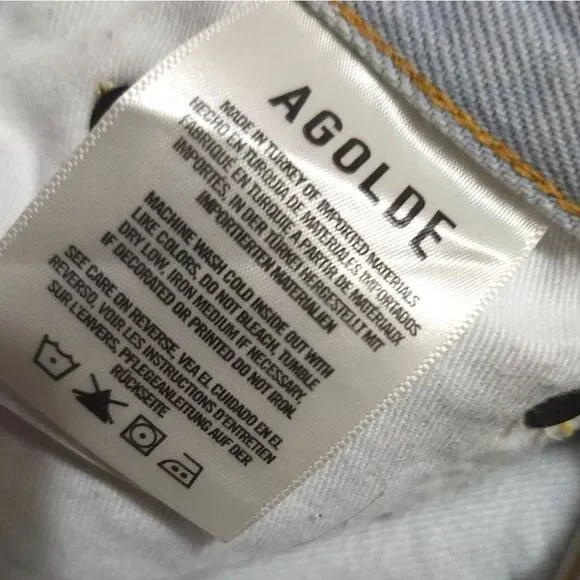 Agolde Jaime High Rise Classic Meadow Button Fly Light Wash US 26 - Picture 9 of 10